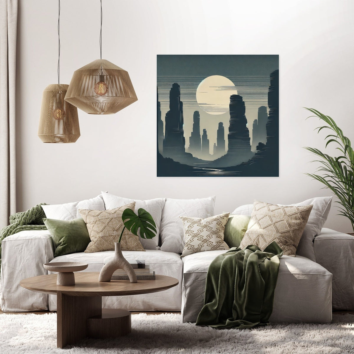 Misty Sandstone Pillars Canvas