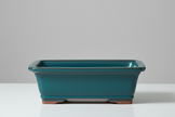 31cm Glazed Bonsai Pot | Rectangle | 31cm x 26cm x 10cm | Blue