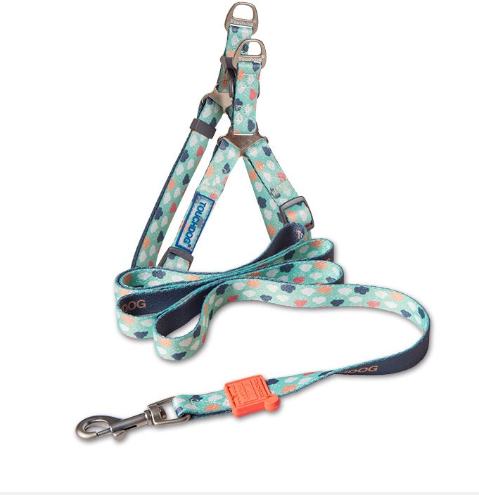 Touch dog it''s new heat transfer printing traction rope chest back collar dog rope walking dog artifact traction outdoor belt