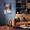 Snowfall Under Lamplight Canvas
