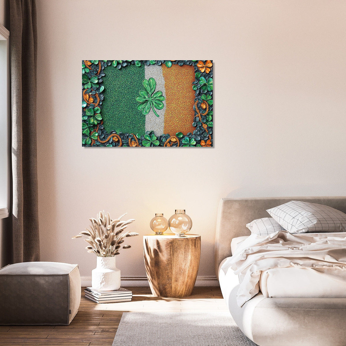 Shamrock Flag Pointillist Canvas
