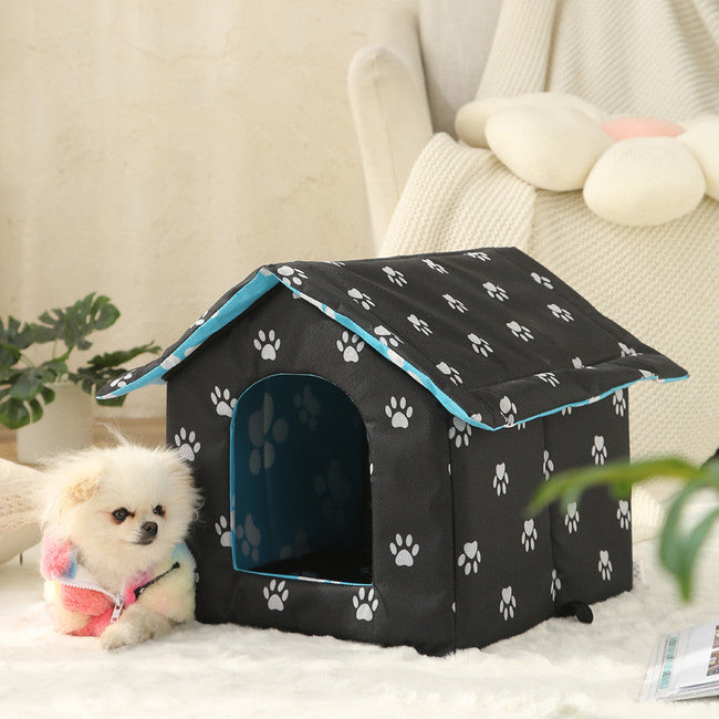 Wasserdichte Haustierhütte für Hund und Katze, warm, faltbar und waschbar