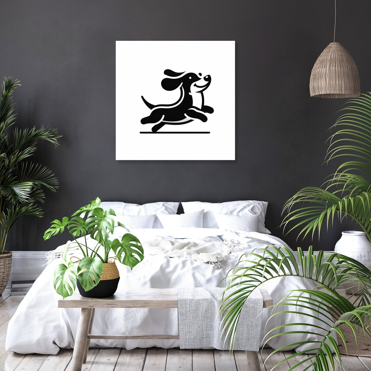 Joyful Sausage Dog Canvas