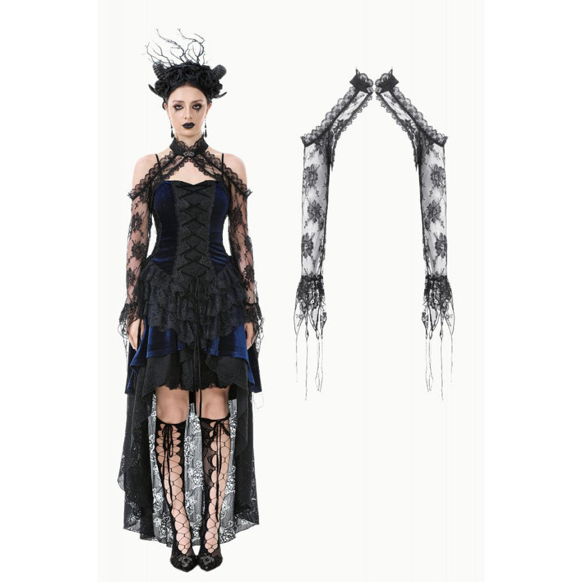 Dark in Love Thalassa Floral Lace Draped Arm Sleeves