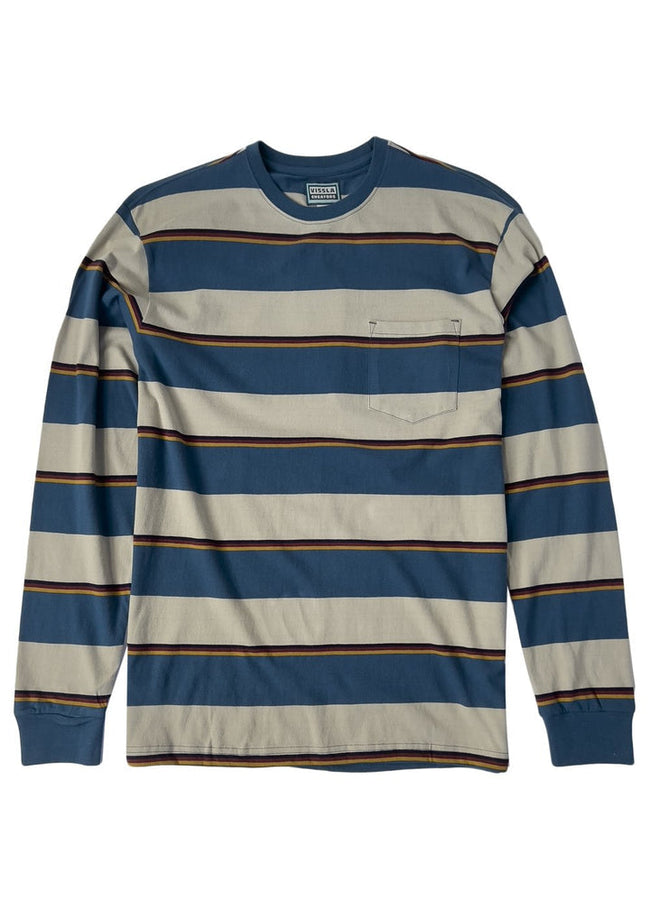 T-shirt a maniche lunghe con taschino Vissla Creators Stripe