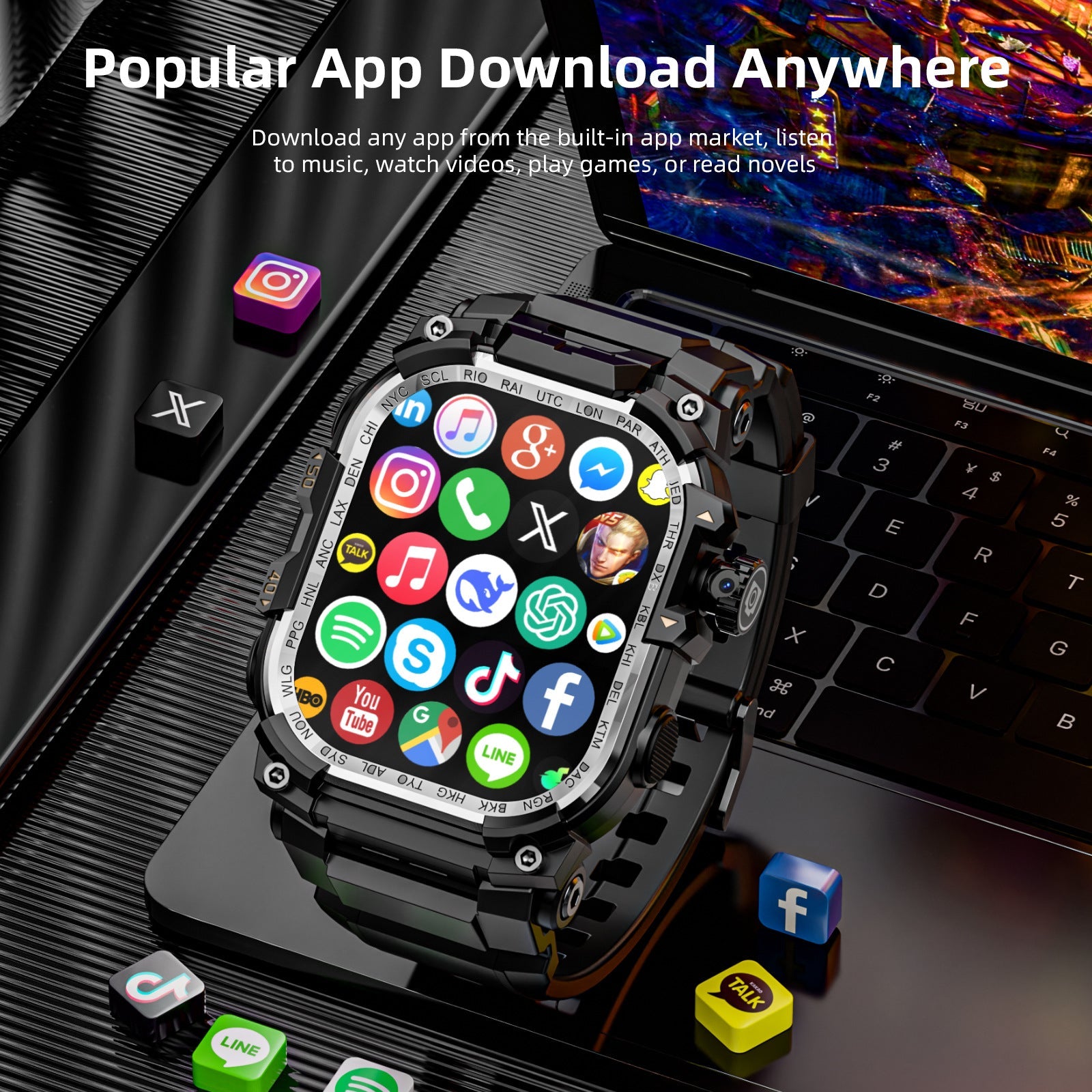 APPLLP 7 MAX Generoso Reloj Inteligente con Pantalla, Wifi y Cámara Extraíble