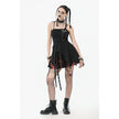 Dark in Love Nyssa Black & Red Strap Detail Goth Mini Dress