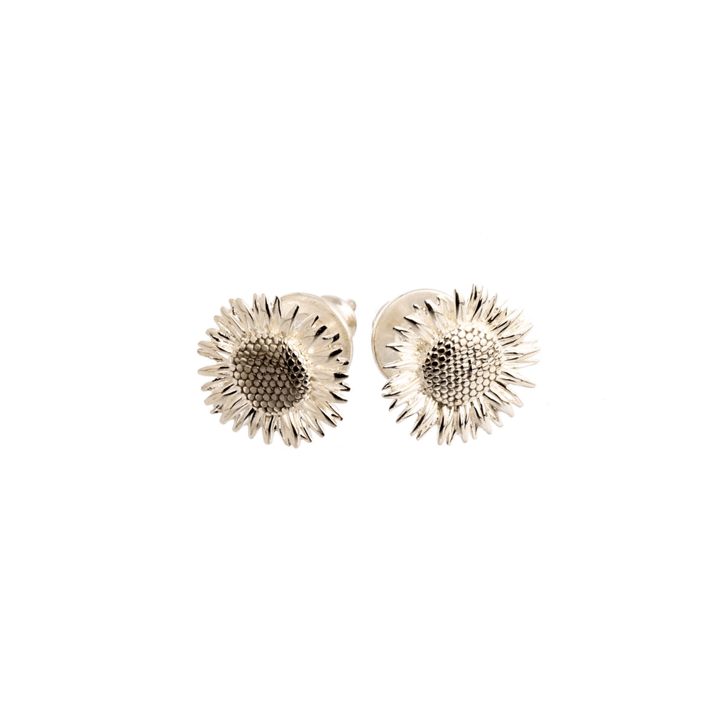Sunflower Silver Stud Earrings