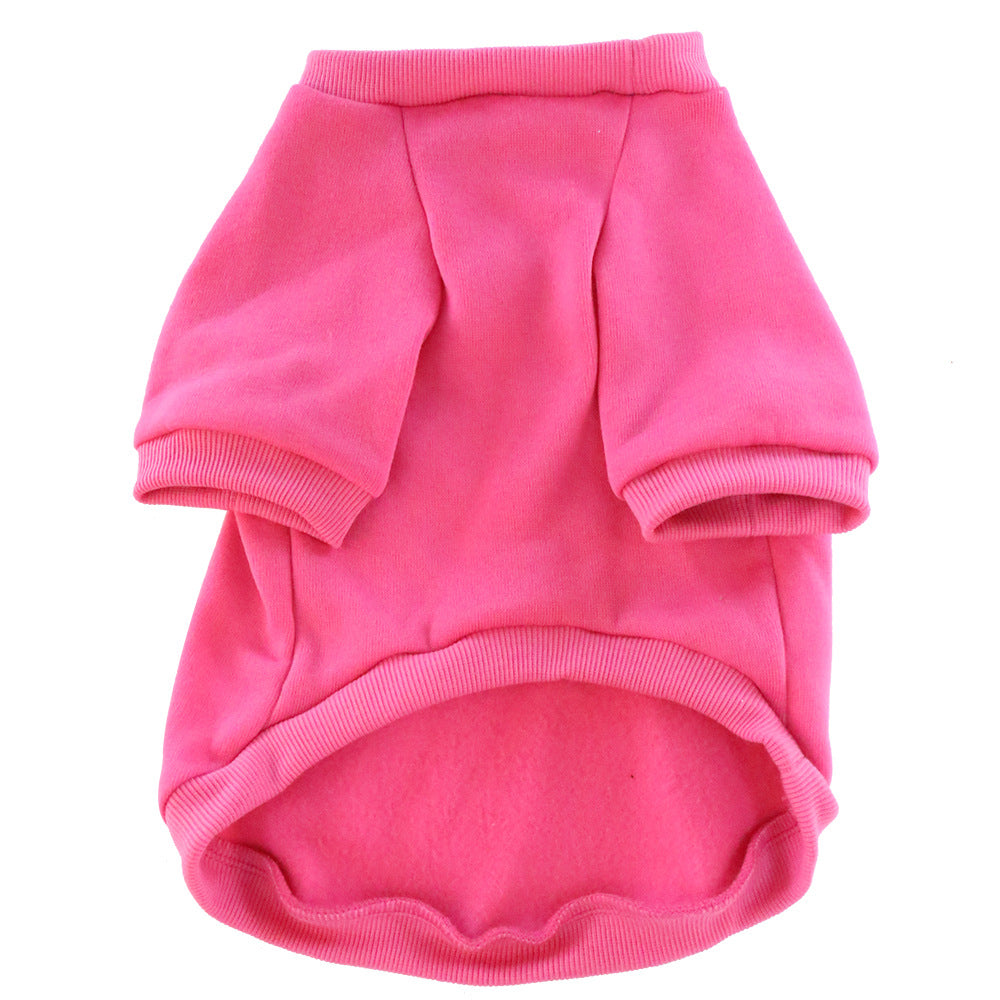 Pet Clothes Fleece-lined Thickened Solid Color Hoodie