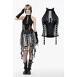 Dark in Love Gothic Mesh Panel Buckle Top