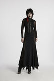 Punk Rave Seraphine Spinal Lace Panel Maxi Dress in Black