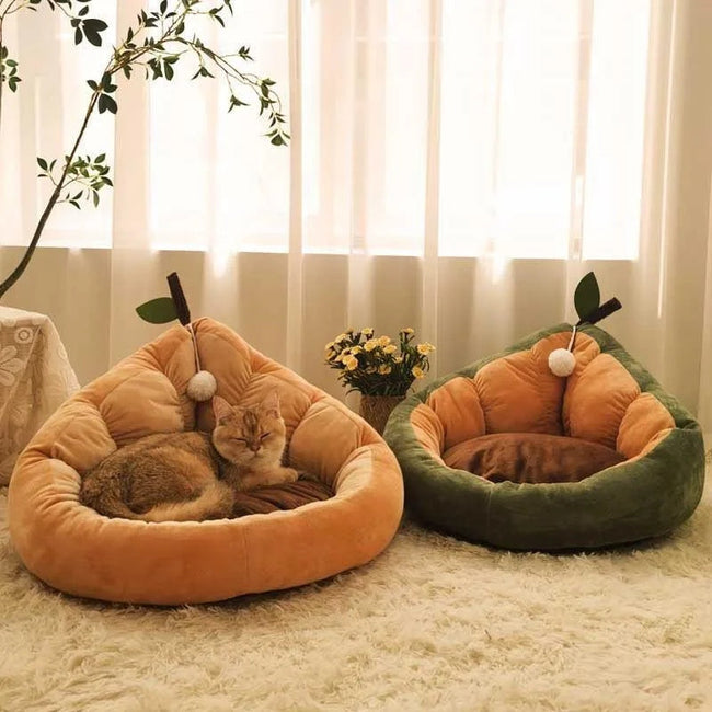 Niedliches Katzenhaus, warmes weiches Winter-Baumwoll-Haustierbett, Zwinger, gemütliches Nest für kleine und mittelgroße Katzen und Hunde