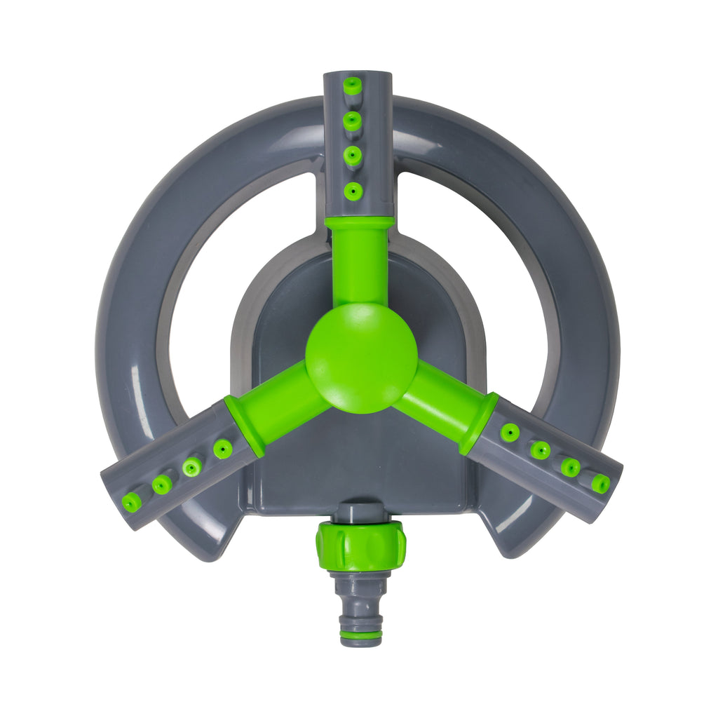 Cost Wise 3-Arm Adjustable Rotating Lawn Sprinkler Green Grey