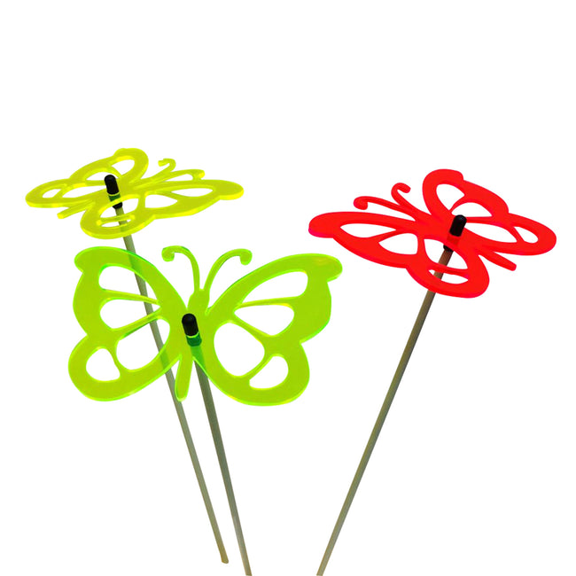 Large Garden Décor Ornaments Set of 3 'Comma Butterflies'