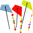 Large Garden Décor Ornaments Set of 3 'Kites with Tail'