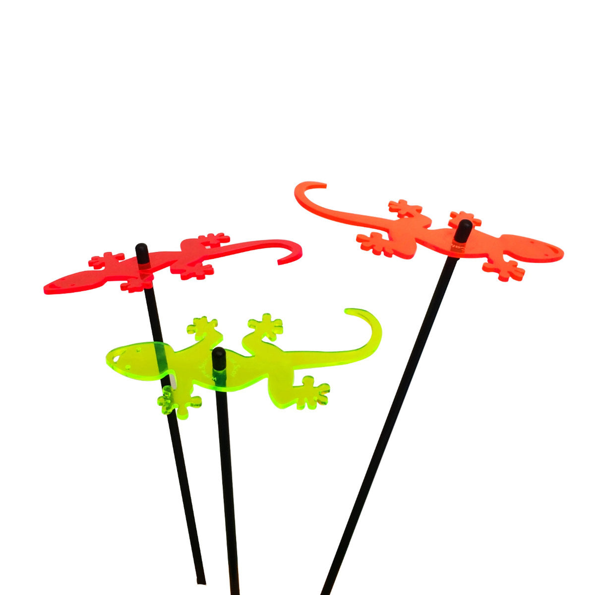 Large Garden Décor Ornaments Set of 3 'Geckos'