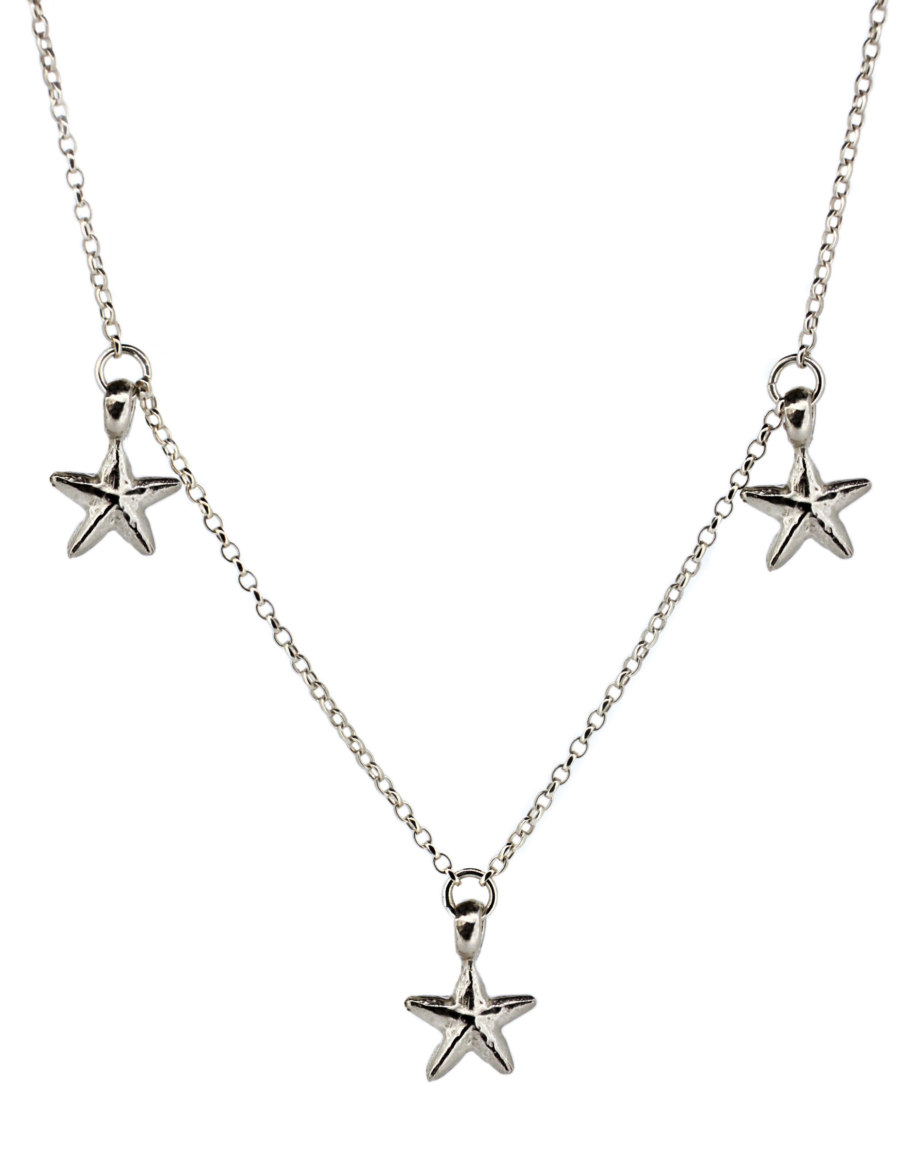 3 Seestern-Charm-Halskette