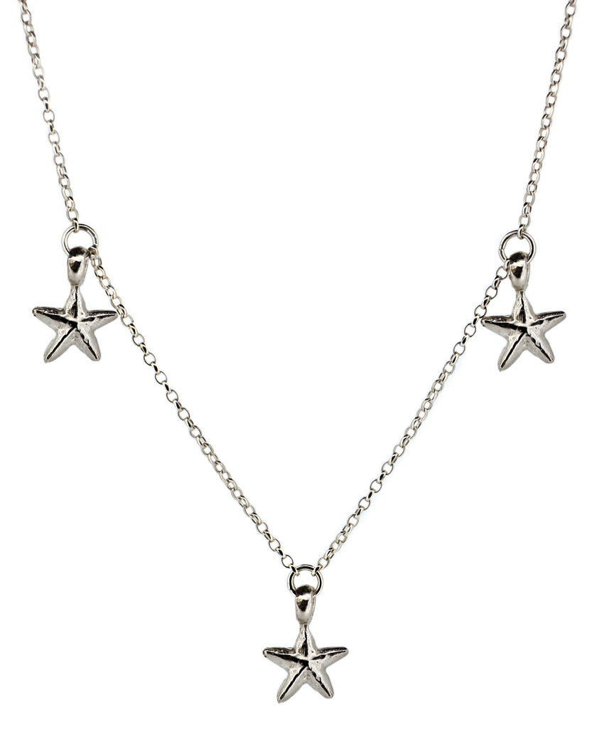 3 Seestern-Charm-Halskette