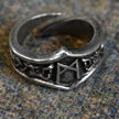 Mannaz Letter M Rune Ring - Adjustable