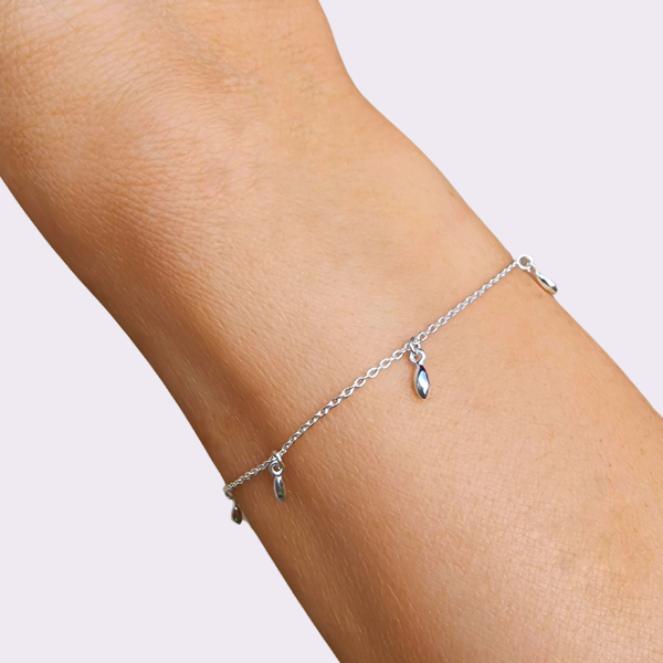 Reiskornkette Silbernes Bettelarmband