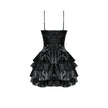 Dark in Love Harriet Punk Shiny PU Leather Layered Dress