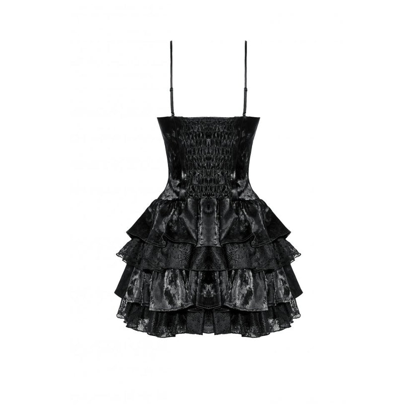 Dark in Love Harriet Punk Shiny PU Leather Layered Dress