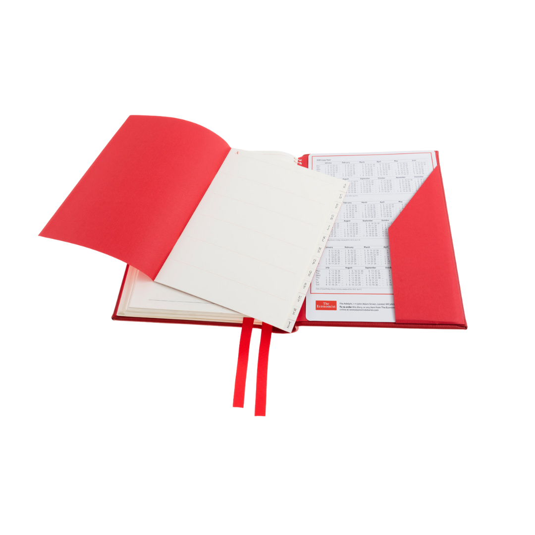 2026 Desk Diary - Day-a-Page Planner - Red