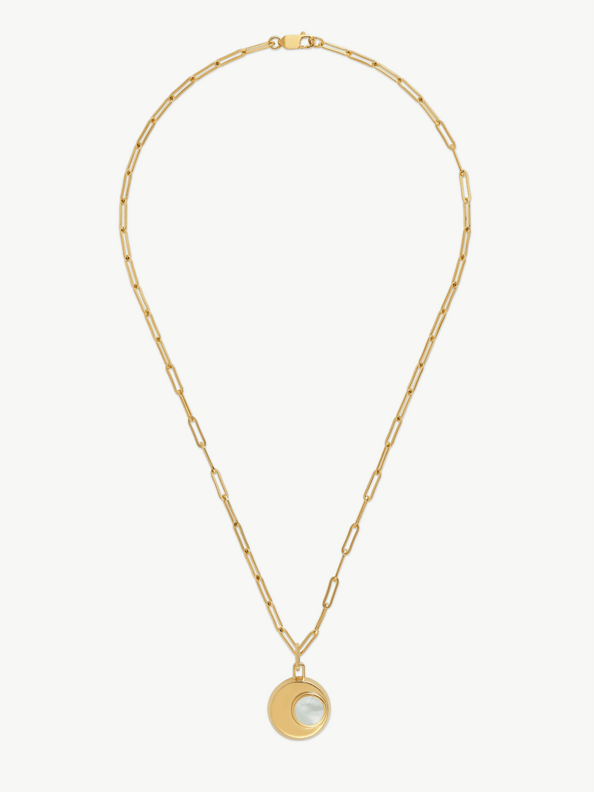 Gold plated Mother of Pearl Necklace - Cressida | No More Nobody