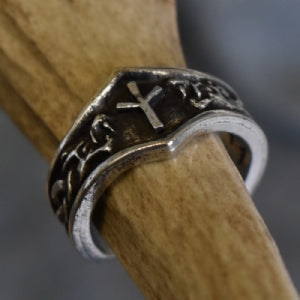 Anillo rúnico Algiz, letra X o Z - Ajustable