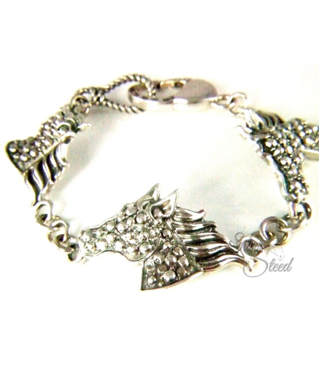 Silver Steed Dappled Silver  Horse Bracelet