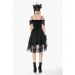 Dark in Love Romantic Gothic Lace Layered High-Low Dress