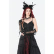 Dark in Love Black Lace Court Lace-Up Camisole