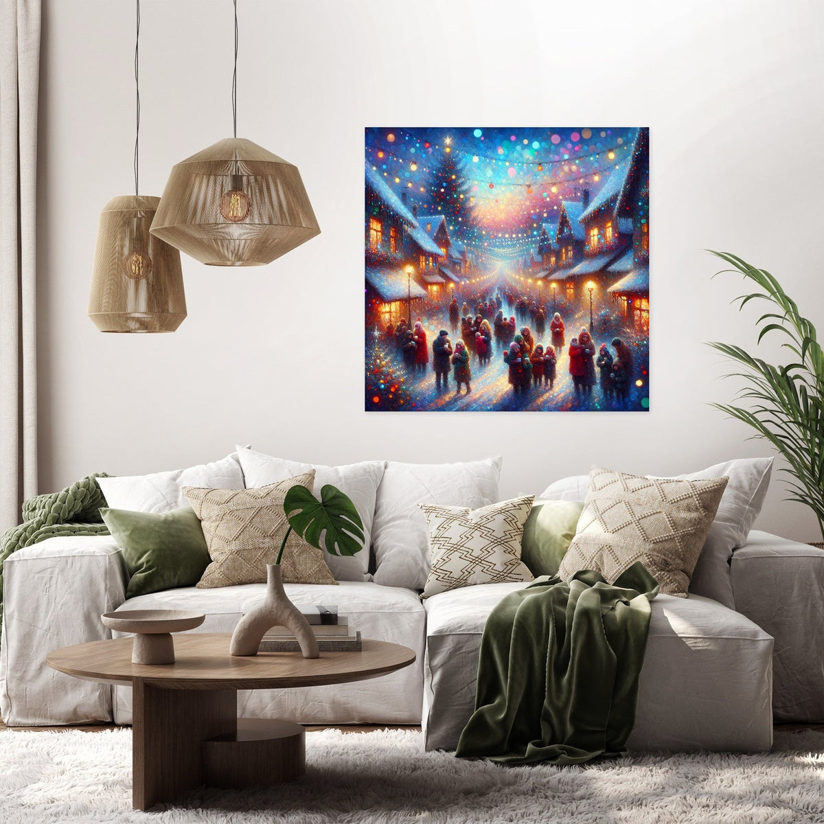 Nostalgic Christmas Village Canvas