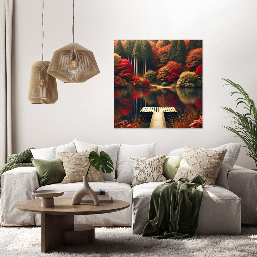 Autumn Lake Tranquillity Canvas