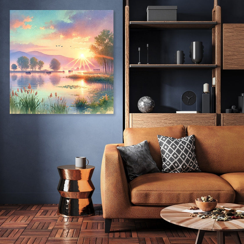 Sunrise Over Masazir Lake Canvas