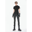 Dark in Love Punk Leather-Look Strap Detail Trousers