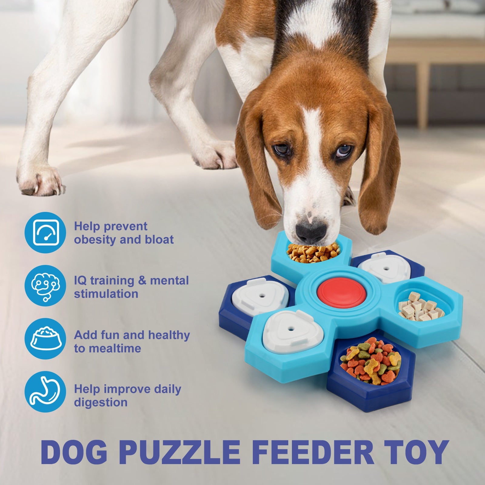 Cuencos para Perros con Rompecabezas de Alimentación Lenta de 4 Capas, Tazón de Comida Lenta para Perros, Antideslizante, Juego Interactivo de Rompecabezas para Perros, Tazón Lento, Productos para Mascotas