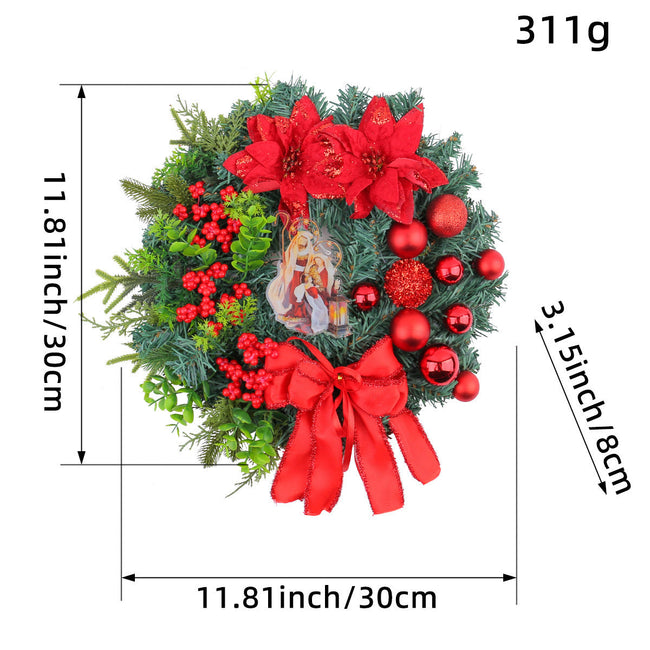Christmas Light Wreath Door And Window Decoration Vine Ring