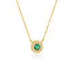MILESTONE EMERALD HALO PENDANT IN GOLD