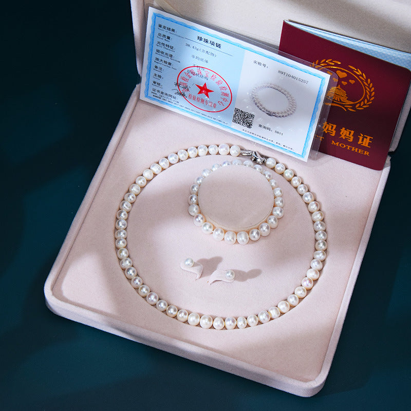 Neue Süßwasserperlenkette Geschenk