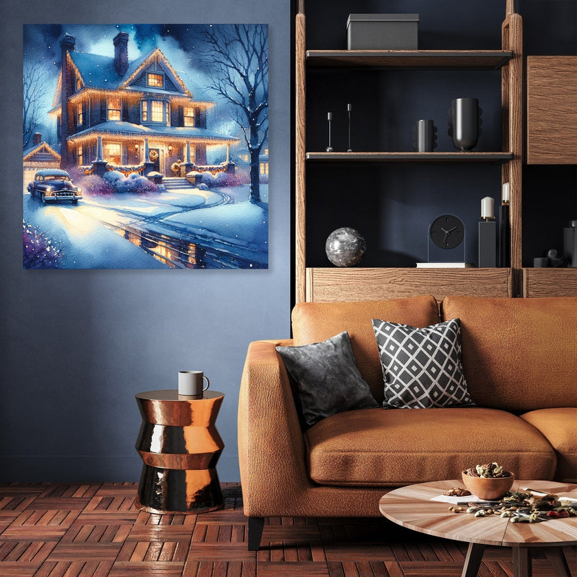 Melancholic Winter Night Canvas