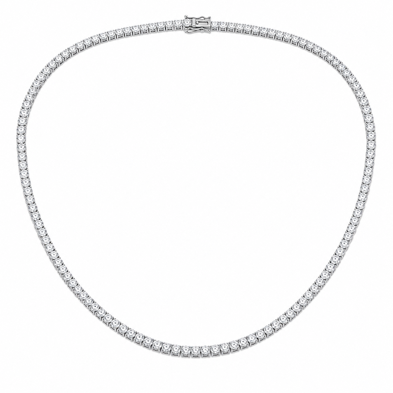 Collar de cadena tenis de lujo con moissanita de 3 mm