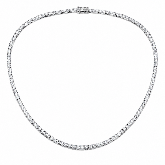 Collar de cadena tenis de lujo con moissanita de 3 mm