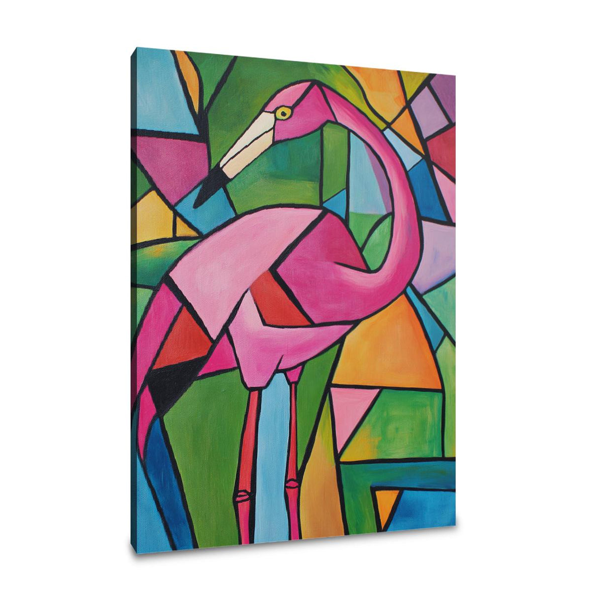 Geometric Flamingo Canvas