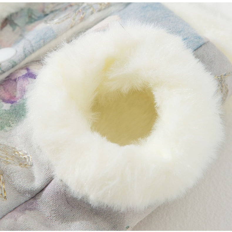 New Chinese-style Pet Clothing For Autumn And Winter With Fleece For Warmth, A Stretchable Bichon Frise Vest, And New Year Dog Clothes