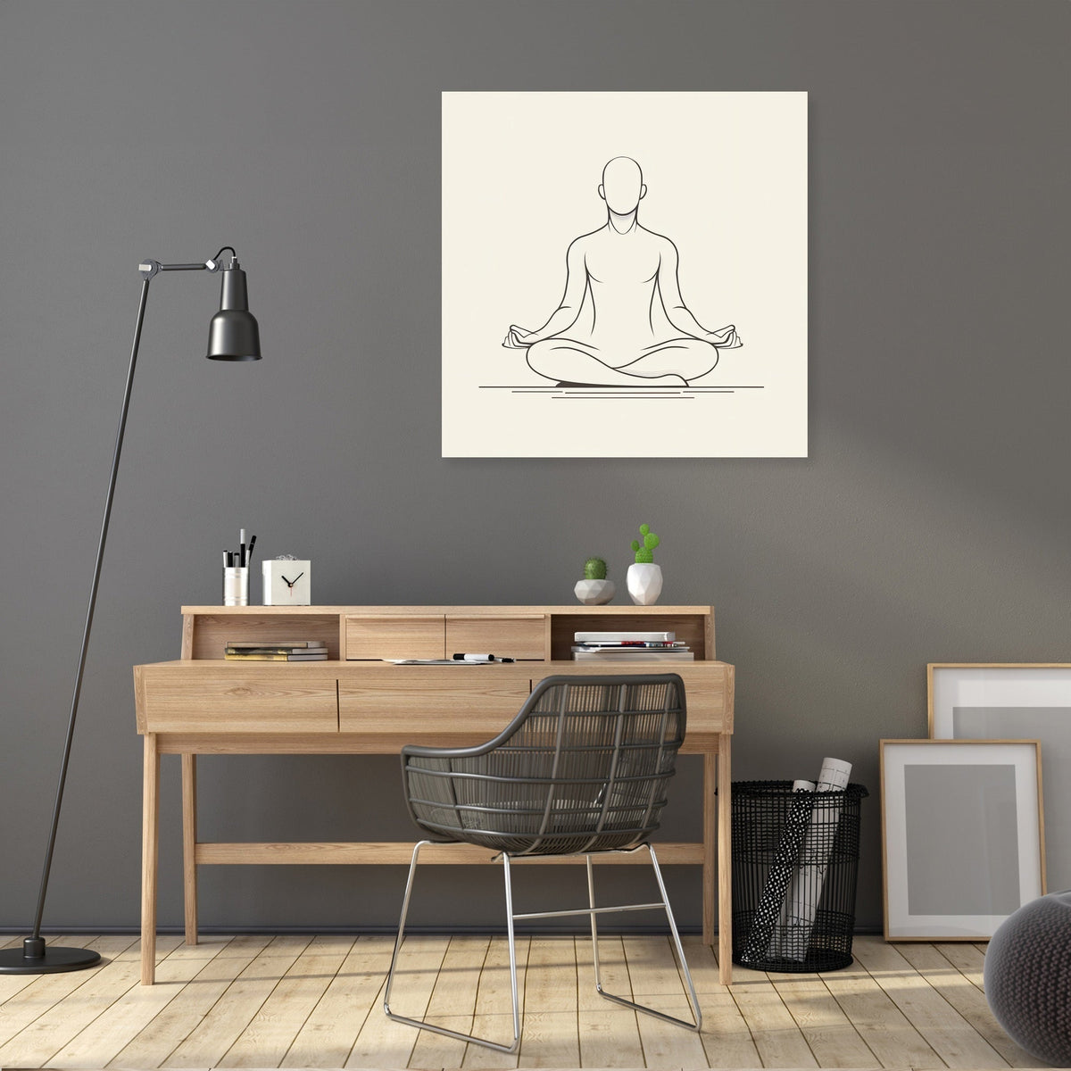 Contemplative Silhouette in Monochrome Canvas