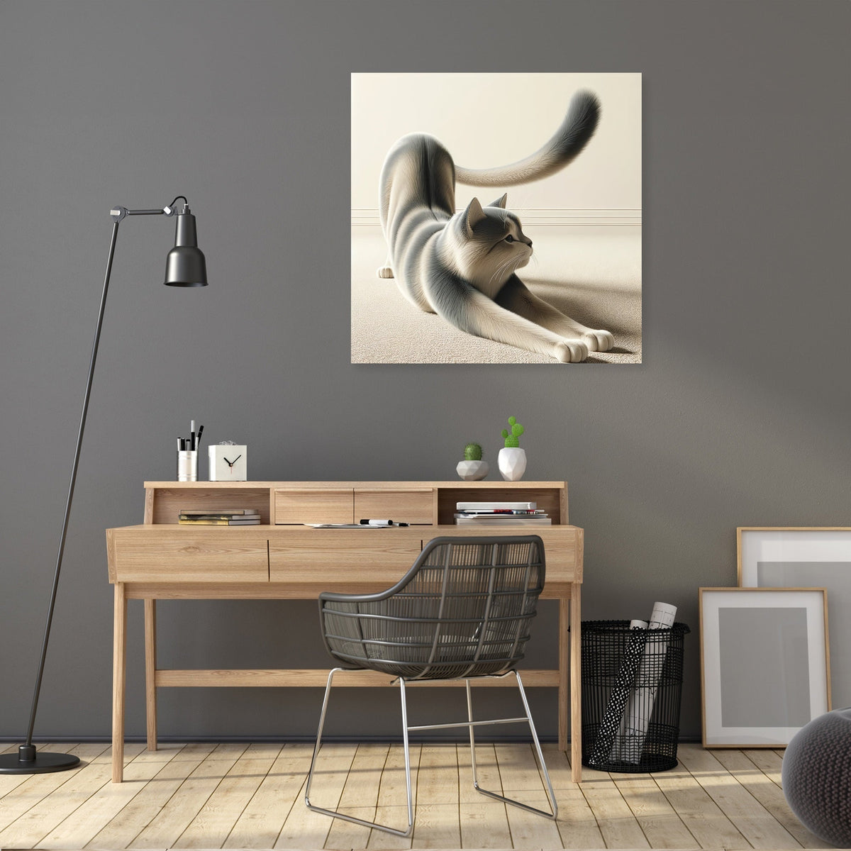 Stretching Cat Canvas