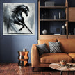 Dynamic Black Horse Canvas