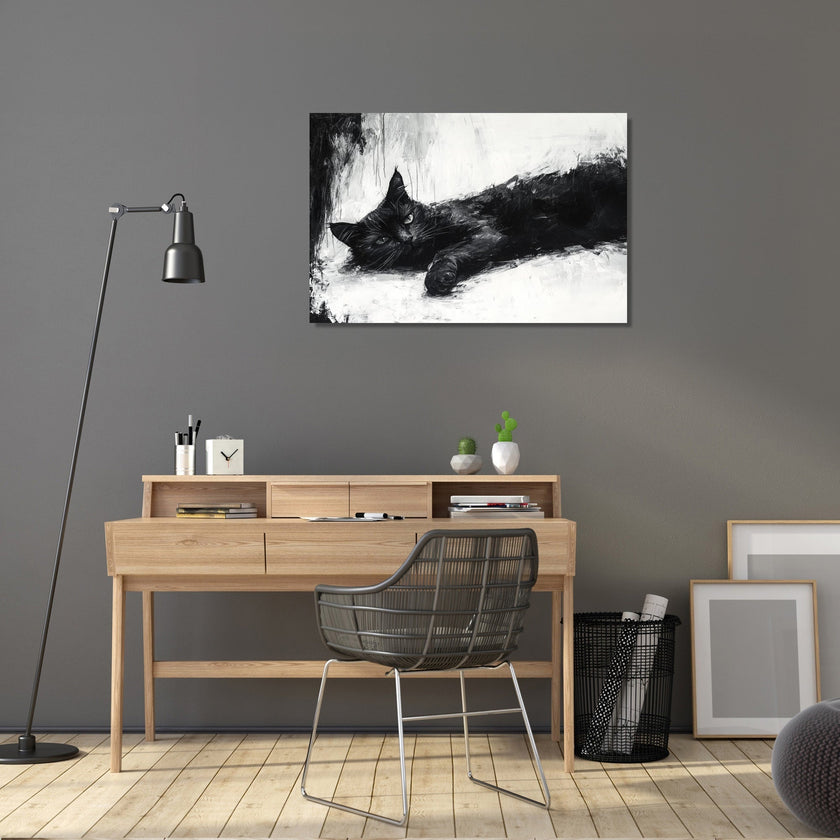 Black Cat Serenity Canvas