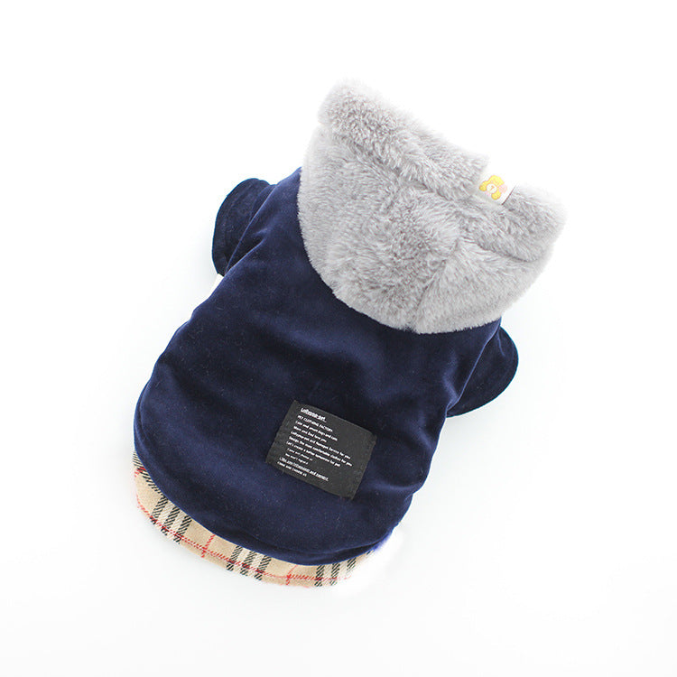 Pet bichon clothes velvet cotton coat